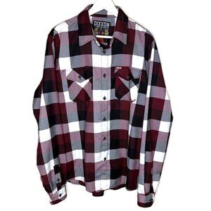 NWOT Dixxon Flannel Southpaw Black & Maroon Plaid Shirt, Thick Knit, Large Tall
